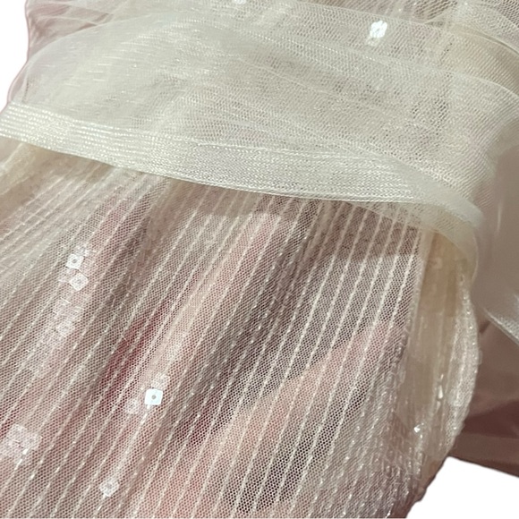 NWT Betsey Johnson Lined Zip Front Ruched Sequin Wedding Formal Prom Dress Sz 14 - Picture 10 of 16